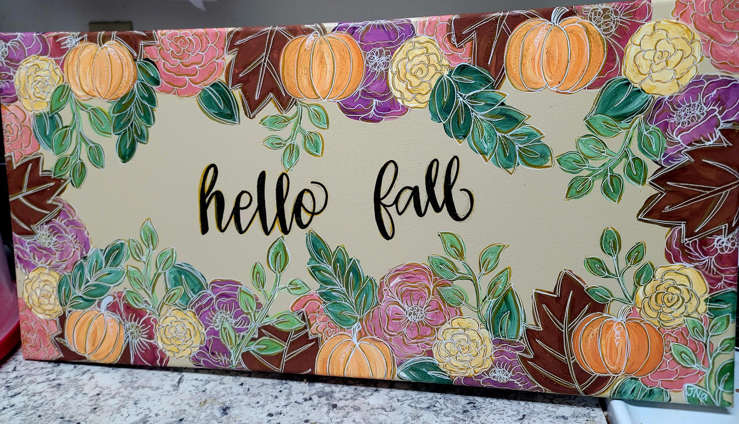 Original #26 - 12" x 24" - hello fall - On Sale!